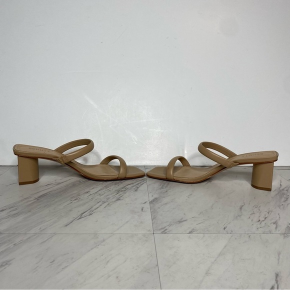 New! Schutz Ully Lo Tan Leather Heeled Sandal 10B - Picture 5 of 13